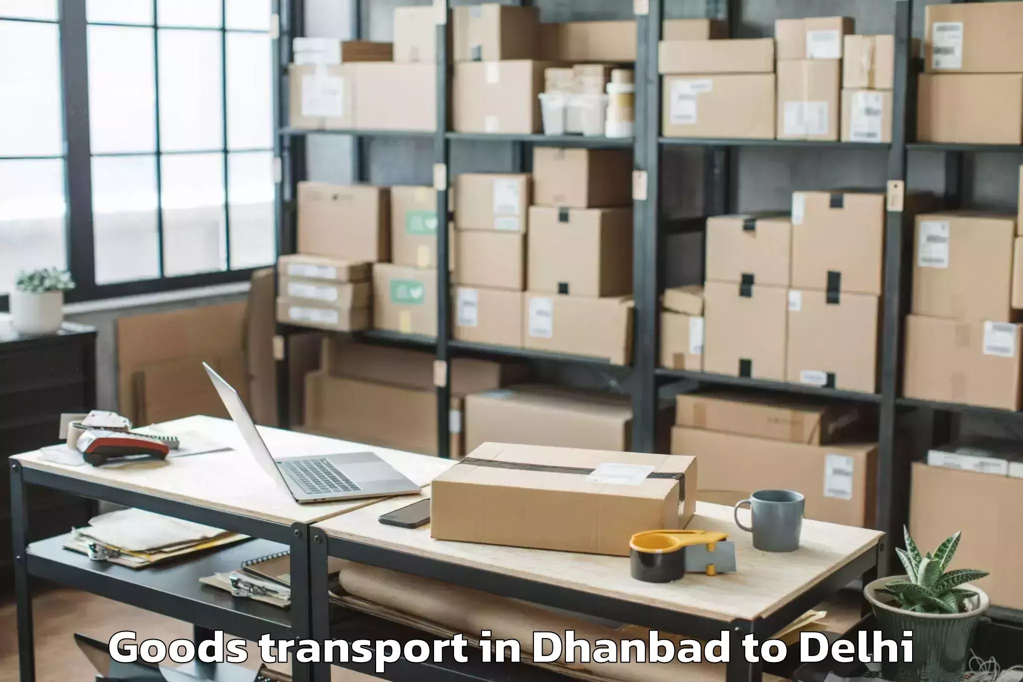 Discover Dhanbad to Flatted Factory Complex Okhla Goods Transport